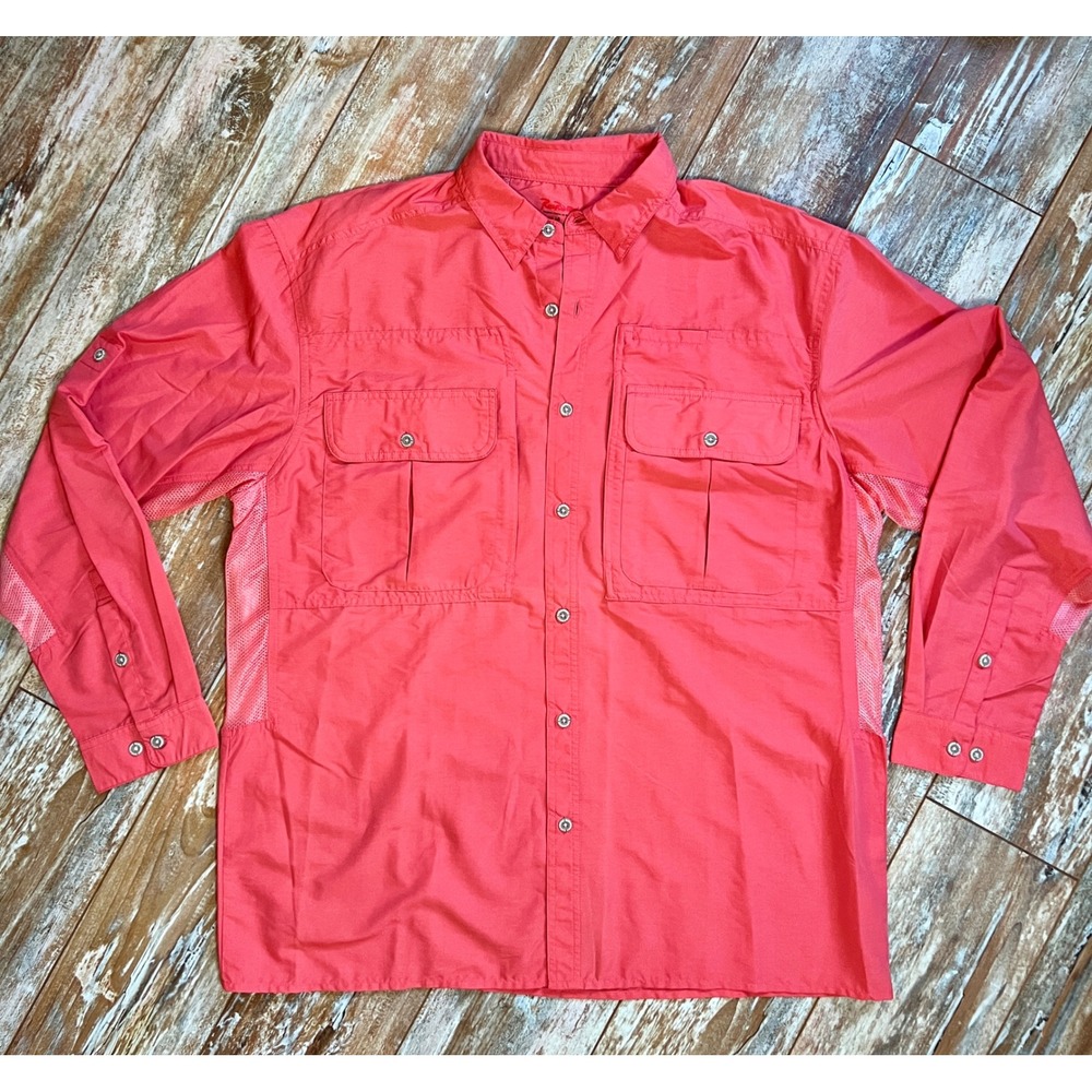 RailRiders VersaTac Light Shirt Mens Large Coral Red Long Sleeve Vented Fishing